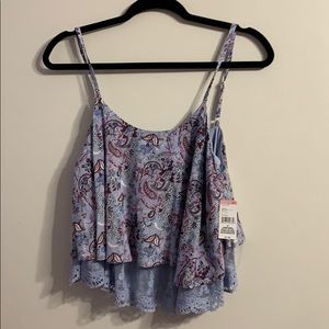 Blue Flower print crop top
